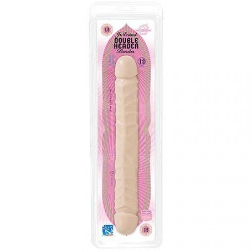 Junior Veined Double Header Bender - 12 in. White - Just Orgasmic