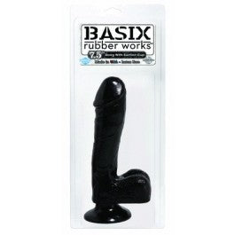 Basix Dong w/suction cup 7.5in. Black - Just Orgasmic