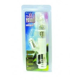 Ultra 7 Pleasure Rabbit with Dual Direction Beads Clear - Just Orgasmic