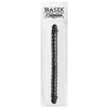 Basix Ribbed Double Dong 18in. Black - Just Orgasmic