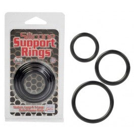 Silicone Support Rings - Black - Just Orgasmic