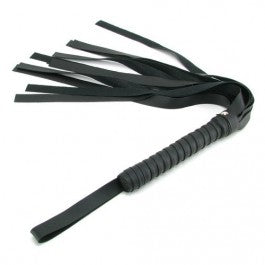 Sex & Mischief Black Faux Leather Flogger - Just Orgasmic