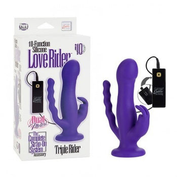 10-Function Silicone Love Rider Triple Rider - Purple - Just Orgasmic
