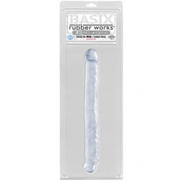 Basix Double Dong 12in. Clear - Just Orgasmic