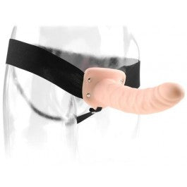 Fetish Fantasy 8 in. Hollow Strap On Flesh - Just Orgasmic