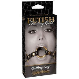 Fetish Fantasy Gold O-Ring Gag Black - Just Orgasmic